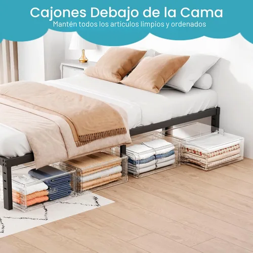 Miniatura 7 de Vtopmart - 2 paquetes de grandes contenedores de almacenamiento apilables transparentes de 27QT, contenedores de almacenamiento de plástico