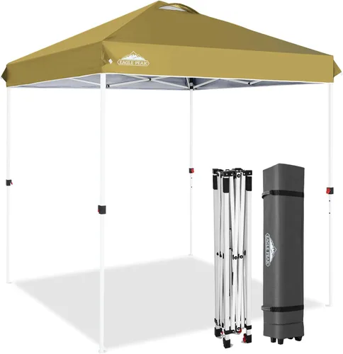 Miniatura 511 de EAGLE PEAK Tienda de campaña desplegable con bolsa de transporte con ruedas, 8 estacas, 4 cuerdas, 4 bolsas de peso, toldo de tienda de campaña