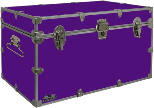 Miniatura 9 de C&N Footlockers - Baúl de almacenamiento XL para graduados - Fabricado en los Estados Unidos - Baúl de acero para dormitorio universitario y Rojo