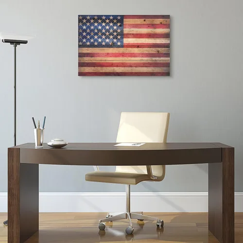 Miniatura 3 de Empire Art Direct Arte de pared con impresión digital de bandera estadounidense en madera maciza, 16 x 24 x 1.5 pulgadas, listo para colgar