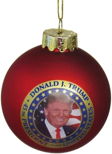 Kurt Adler C7572 Adorno de Bola de Cristal del Presidente Donald Trump Estándar