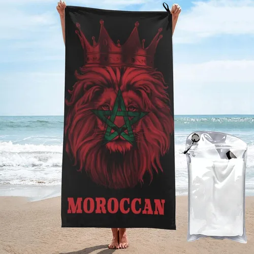 Miniatura 12 de Toalla de playa de microfibra, toalla de baño grande de León México con bandera mexicana para mujeres y hombres, toallas de baño de secado rápido