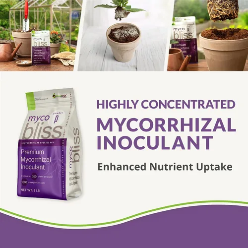 Miniatura 5 de Ladrillo de coco (650 gm) + polvo Myco Bliss (7.05 oz) – Fibra de coco orgánica para plantas y micorrizas para plantas – Inoculante de hongos