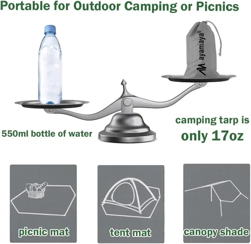 Miniatura 6 de AYAMAYA Tent Footprint, PU 3000 Waterproof Tent Ground Cloth Large Size for 2-8 Person Family Camping Tents Ground Sheet Mat with 6 Tent Stakes for
