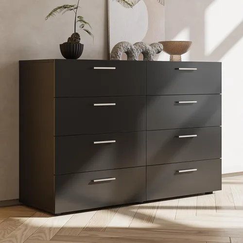 Miniatura 11 de Karl home Cómoda de 4 cajones para dormitorio, cajoneras pequeñas, mesita de noche moderna, cómoda blanca con 4 cajones de almacenamiento, Blanco