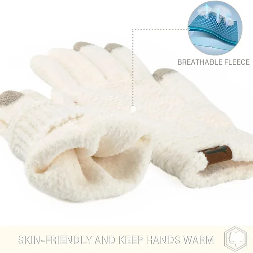 Miniatura 4 de FZ FANTASTIC ZONE Womens Winter Touchscreen Gloves for Cold Weather, Chenille Warm Knit Gloves