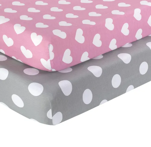 Miniatura 15 de EVERYDAY KIDS Juego de 2 sábanas bajeras ajustadas para cuna de niño, 100% microfibra suave y transpirable, sábana para bebé, se adapta al colchón