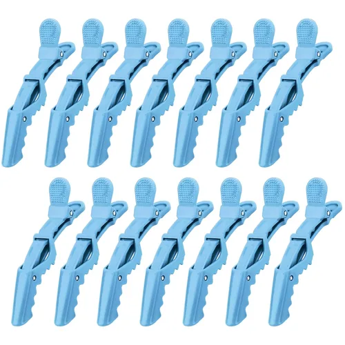 Miniatura 14 de Ondder 14 pinzas de pelo de cocodrilo grandes rojas para seccionar peinado, agarre fuerte profesional para cortar el cabello, 14 pinzas