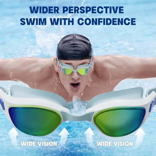 Miniatura 7 de Swim Goggles – Anti-Fog, UV Protection, Leak-Proof & Comfort Fit, Wide View Swim Goggles for Women Men Adult Youth Azul