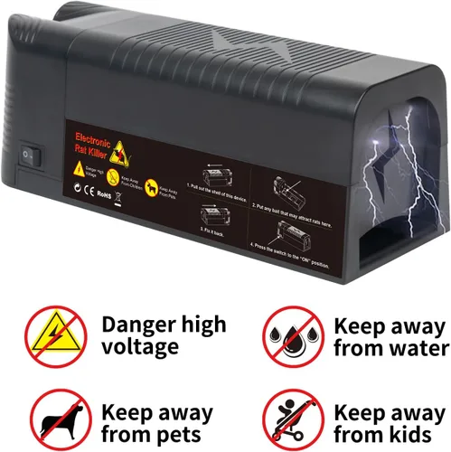 Miniatura 2 de NAMEK Trampa eléctrica para ratas para el hogar, eficaz y humanitario para ratas de interior, exterminador de ratones, trampas mejoradas para ratas