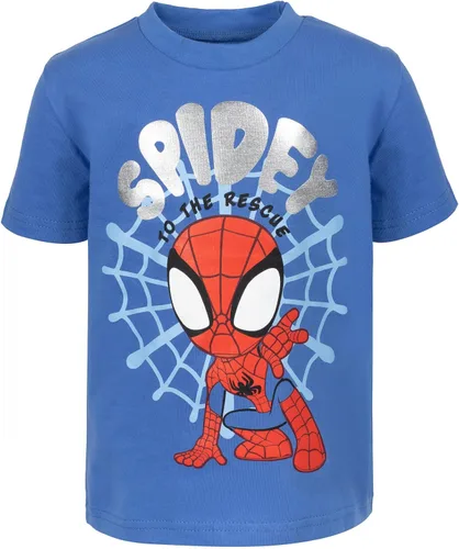Miniatura 4 de Marvel Spidey and His Amazing Friends Miles Morales - Conjunto de camiseta y pantalones cortos de malla para niños pequeños a niños pequeños