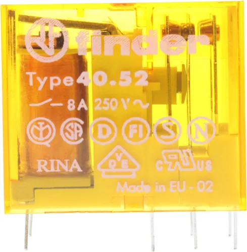 Finder 40.52.8.120.0000 2-Pole 8-Amp 250V Miniatura PCB Plug-In Relé