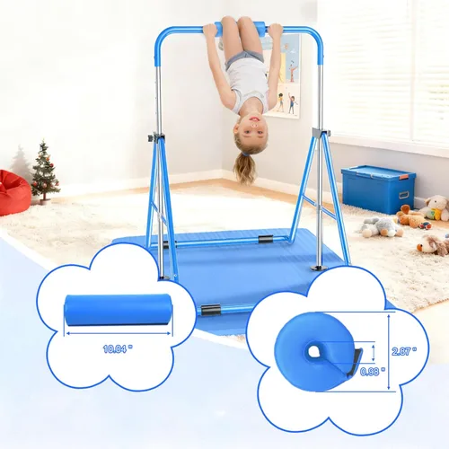 Miniatura 7 de Safly Fun Foldable Gymnastics Bar for Kids, Adjustable 35"-51", Sturdy 145 lbs Capacity, Easy-to-Assemble, Gymnastics Equipment for Kids for