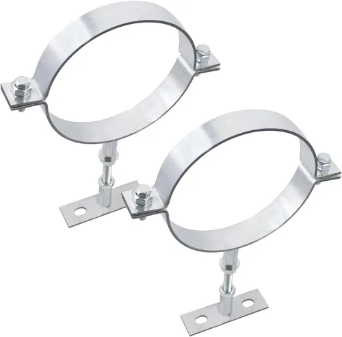 Miniatura 7 de 2 soportes de tubo ajustables resistentes de 4 pulgadas, colgador de tubo de anillo de acero galvanizado, abrazadera de soporte de tubo, correa