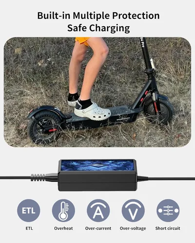 Miniatura 5 de VHBW Cargador eléctrico de 42 V para scooter Gyroor compatible con Gyroor X8/HR9/C1/C1PRO/C3/X2/C1S, Atomi Alpha/E20/E30, batería de litio de 36 V