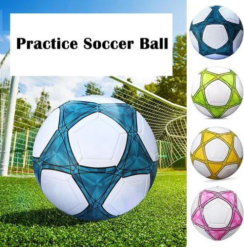 Miniatura 3 de Balón de fútbol tamaño 3,4,5 PU suave para práctica de entrenamiento, regalo para niños y niñas, viene con bomba y aguja