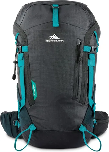 Miniatura 2 de High Sierra Pathway 2.0 Mochila con funda de almacenamiento de hidratación, para senderismo, ciclismo, camping, viajes, color negro, 45 L