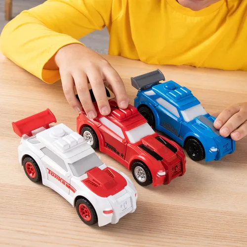 Miniatura 7 de Tonka, paquete de 3 autos deportivos– hechos con plástico resistente, con motor de fricción, para niños y niñas, niños pequeños de 3 años