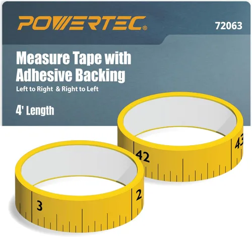 Miniatura 7 de POWERTEC Cinta de Medir de 4' con Respaldo Adhesivo, Imperial de Izquierda a Derecha, Cinta Metálica Despegar y Pegar para Riel T, Mesa de Trabajo