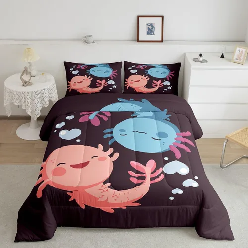 Miniatura 23 de Juego de ropa de cama de hurón tamaño individual para niños, diseño de dibujos animados de hurones para niños, bonito edredón acolchado de animales