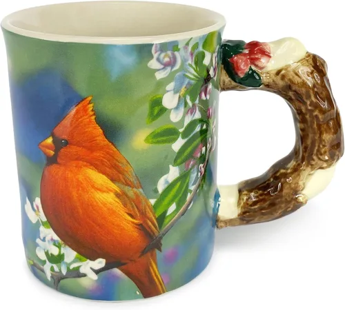Rivers Edge Products Taza de café de cerámica 3D con asa, 15 onzas, tazas de espresso y tazas de café de cerámica, perfecta para café, expreso, café