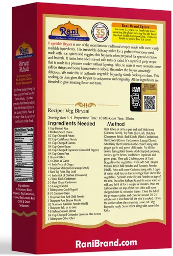Miniatura 4 de Rani Biryani Masala Curry (mezcla de 7 especias para platos de arroz indio, pullao/pilau) 1.75 onzas (1.76 oz) ~ Todo natural Vegano Sin