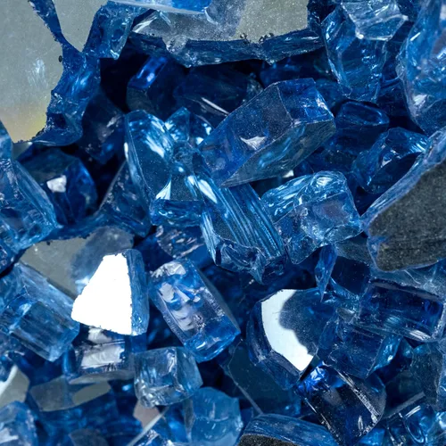 Miniatura 6 de MSI Cristal de fuego azul zafiro, rocas de vidrio templado reflectante de brillo de 1/4 de pulgada de alto para chimenea de propano o gas natural