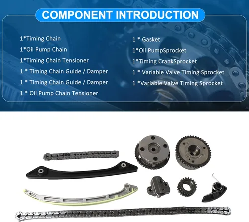 Miniatura 6 de Kit de cadena de distribución CJ5E6C525AD para Land Rover Range Rover Evoque Freelander Discovery 2011-2018 2.0L motor con reemplazo directo VVT