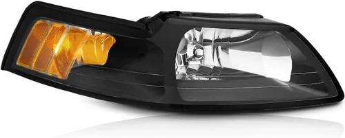 Miniatura 10 de WEELMOTO - Conjunto de faros delanteros automotrices para Ford Mustang 1999-2004, par de montaje de faros de repuesto con carcasa negra para Mustang