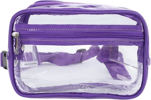 BEUTEY Riñonera transparente aprobada para estadios, bolsa transparente para mujeres y hombres, pequeña bolsa cruzada transparente aprobada para