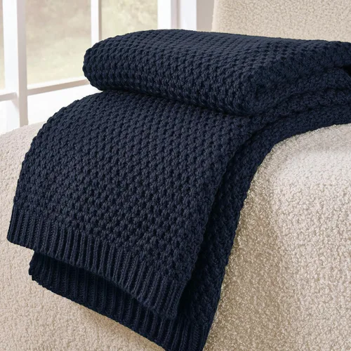 Miniatura 9 de Manta de punto beige para sofá, manta de punto de tablero de ajedrez beige para cama, manta de punto reversible suave y acogedora, 50 x 60 pulgadas