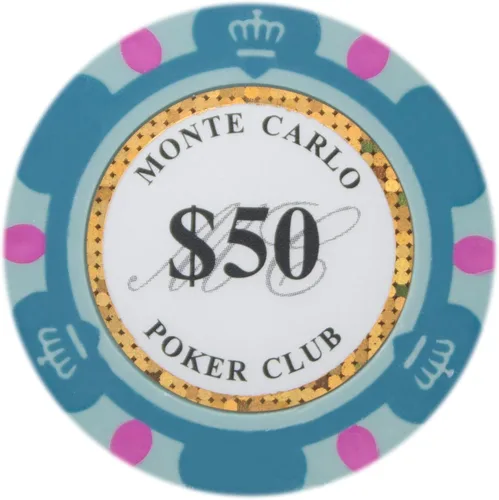 Miniatura 9 de Brybelly Monte Carlo Premium Poker Chips (50-Pack) Heavyweight 14-Gram Clay Composite