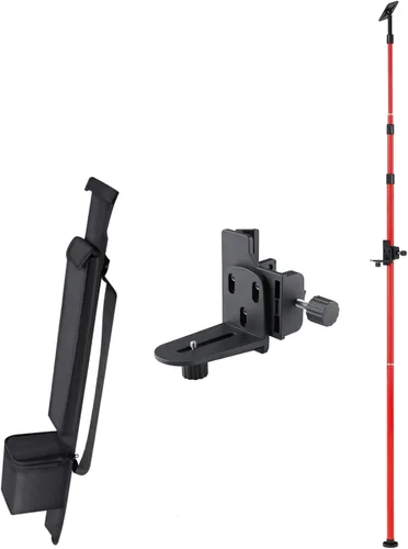 Firecore Poste láser telescópico de 13 pies/4m con montaje láser de 1/4 pulgadas por 20 pulgadas, poste de montaje de nivel láser ajustable para