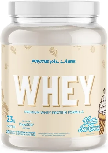 Miniatura 16 de Primeval Labs Pure Whey Protein Concentrate Crecimiento muscular y recuperación Fórmula fácil de mezclar Horchata 20 porciones