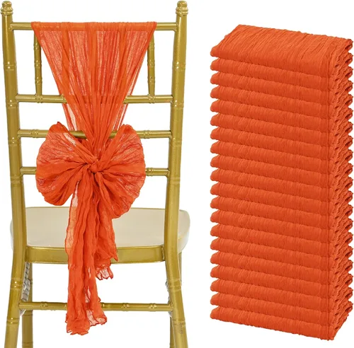Miniatura 11 de Showgeous 20 bandas para silla, estopilla rústica, lazos decorativos diseñados para bodas, banquetes, fiestas, pasillo, decoración del hogar