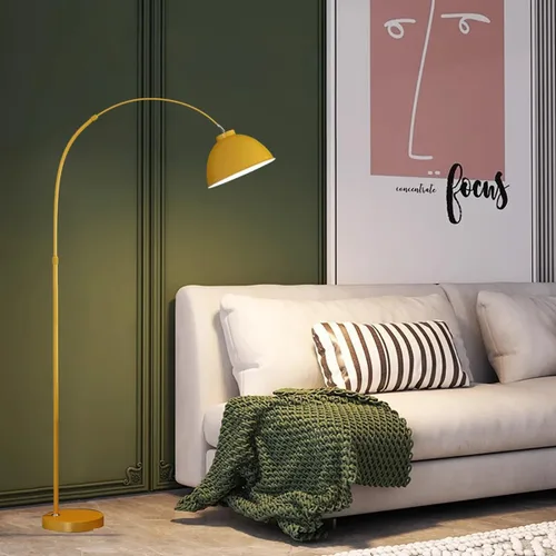 Miniatura 9 de Lámpara de pie naranja moderna de mediados de siglo, lámpara de hongo estilo Bauhaus para leer, lámpara de pie alta con pantalla de vidrio para sala