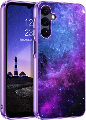 Miniatura 13 de GUAGUA Funda para Samsung Galaxy Z Fold 7, brilla en la oscuridad, linda nebulosa espacial noctilucente, luminosa, delgada, protectora a prueba