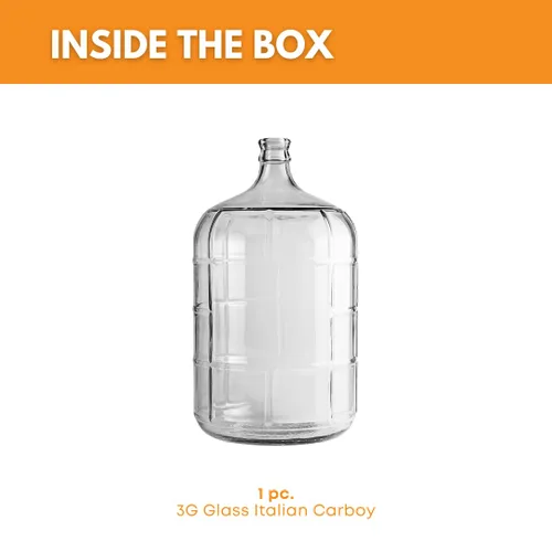 Miniatura 2 de FastRack Carboy de vidrio de 3 galones Fermentador transparente para vino y cerveza Carboy de vidrio italiano para cerveza casera, tarro