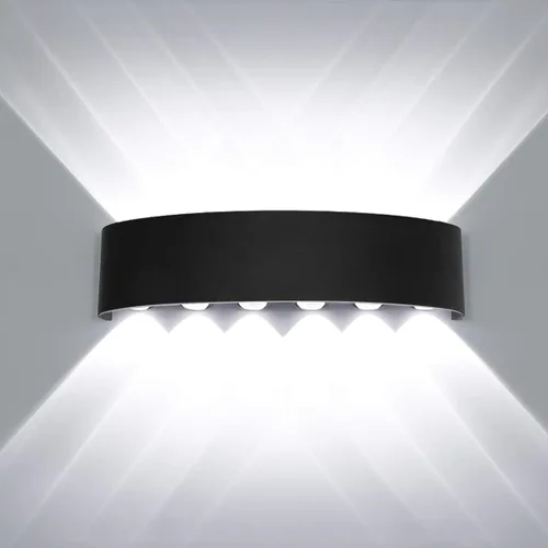 Miniatura 10 de Kawell Lámpara de pared moderna impermeable de 8 W, lámpara de pared LED de aluminio, para interiores y exteriores, para baño, dormitorio, pasillo