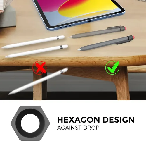Miniatura 6 de TRONWIN Funda para Apple Pencil de 1ª generación, funda de silicona con agarre perfecto, diseño clásico con clip resistente compatible con Apple