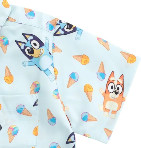 Miniatura 6 de Bluey Bingo Hawaiian Button Down Shirt and Shorts Toddler to Big Kid