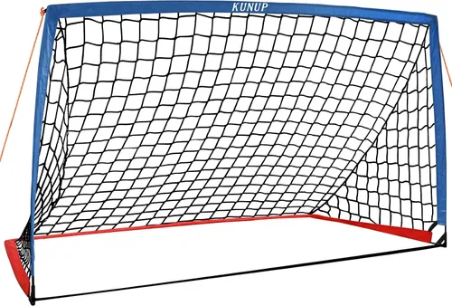 Miniatura 17 de Portería de fútbol portátil de 5 x 3, 6 x 4, 9 x 5 pies, para patio trasero, red de práctica de fútbol plegable con bolsa de transporte para niños