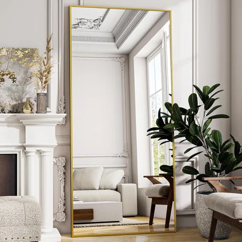 Miniatura 16 de VooBang - Espejo de longitud completa, espejo de piso de 21" x 64" con soporte, espejo de cuerpo completo con marco de aleación de aluminio