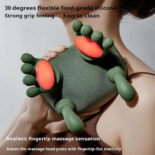 Miniatura 3 de Almohada masajeadora de cuello, masajeador de cuello, con ajuste de 3 velocidades, almohada de masaje eléctrica, para mujeres y hombres (1 juego)