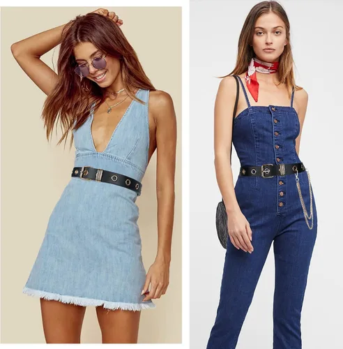 Miniatura 3 de FIORETTO Cinturón de cuero con ojales y cadena desmontable para mujeres y hombres, cinturones de cintura punk rock para pantalones vaqueros