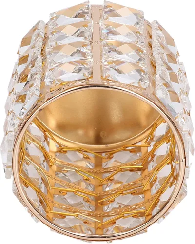 Miniatura 4 de Soporte para lápices, organizador de brochas de maquillaje plplaaoo de estilo europeo, organizador de cosméticos de cristal redondeado de cristal