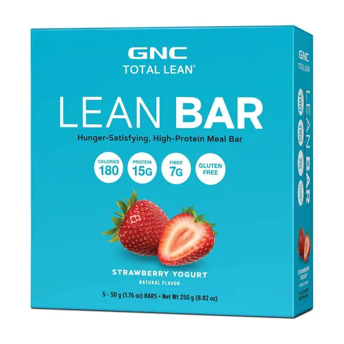 Miniatura 20 de GNC Total Lean Bar Barra de comida con alto contenido de proteínas y satisfying con hambre Yogur de arándanos 5 barras