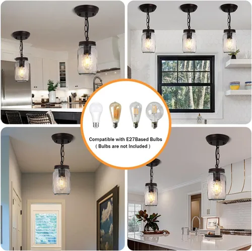 Miniatura 4 de Retro Industrial Style Led Chandelier Glass Modern Ceiling Lamp Pendant Lighting Indoor Fixture American Aisle Entrance Lamparas,for Dinning Room