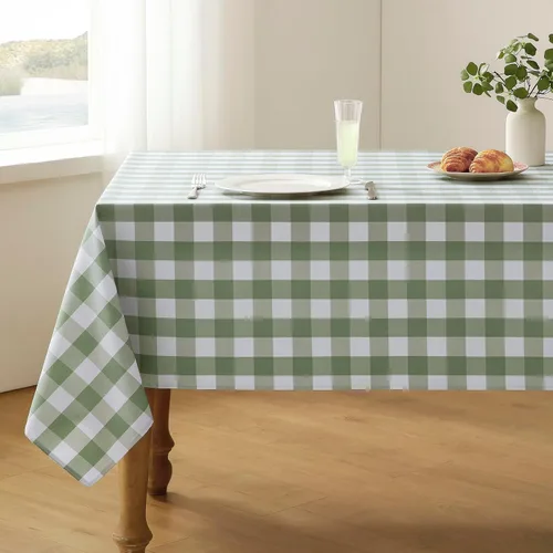 Miniatura 9 de Veblandy - Mantel cuadrado a cuadros impermeable de gingham, lavable, a cuadros de búfalo, funda de mesa sin arrugas para cocina, comedor y pícnic