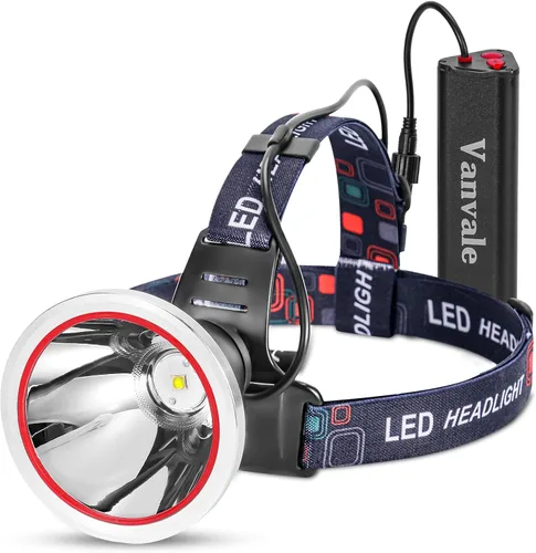Linterna frontal LED recargable de alta potencia, IPX4 impermeable con cargador, lámpara de caza de larga duración para correr, pesca, campamento,